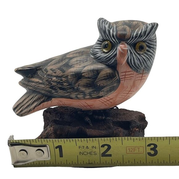 Vintage Enesco Owl Perched On Wood Figurine 1986 - Picture 2 of 16